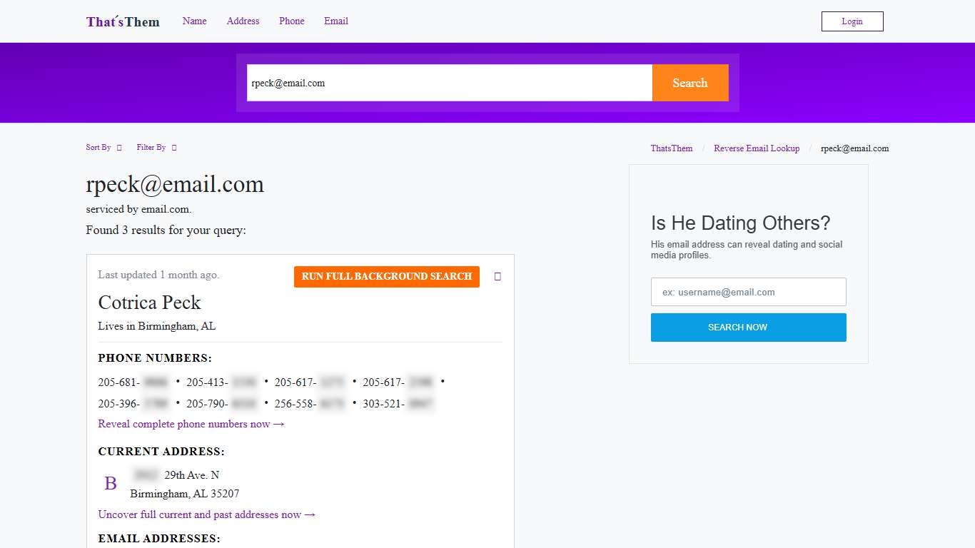 rpeck@email.com ThatsThem